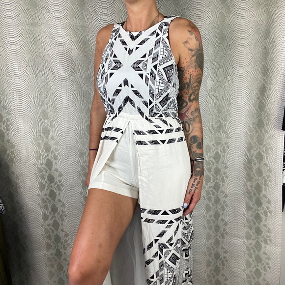 Ella moss white bohemian tribal romper dress - Picture 1 of 9